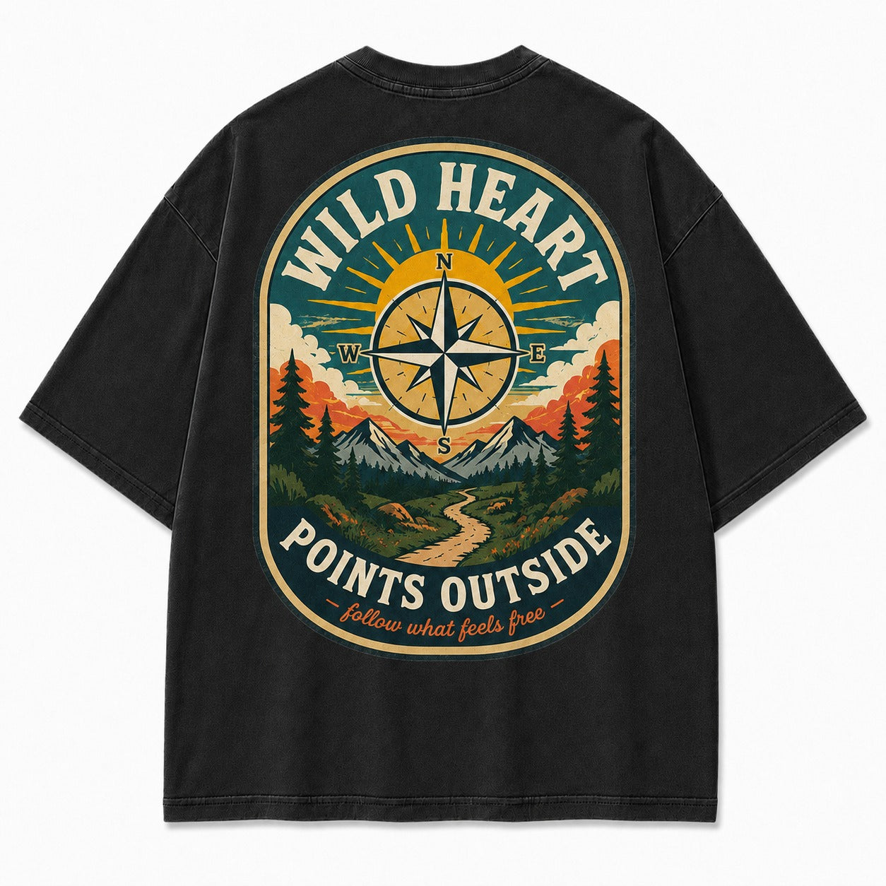 Wild Heart Points Outside Washed T-Shirt