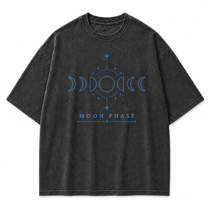 Moon Phase Minimal Celestial Graphic T-Shirt