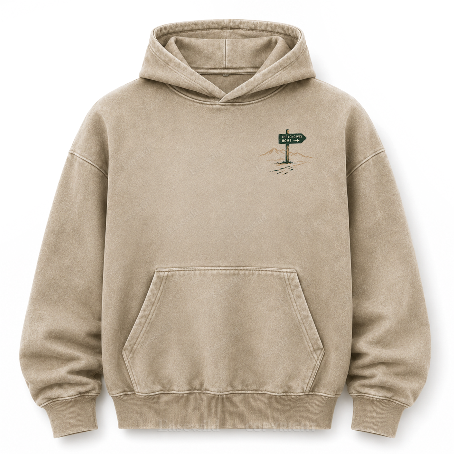 Take the Long Way Home  Washed Graphic Hoodie