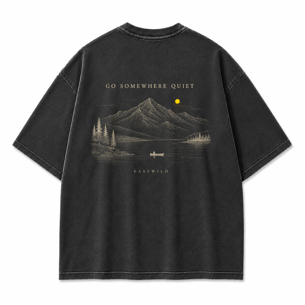 T-Shirt mit ruhigem Alpensee-Motiv