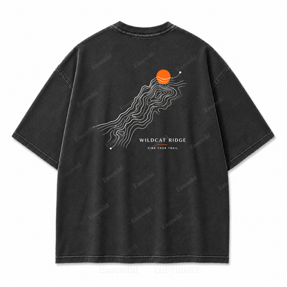 Wildcat Ridge Trail Washed Back Print Tee