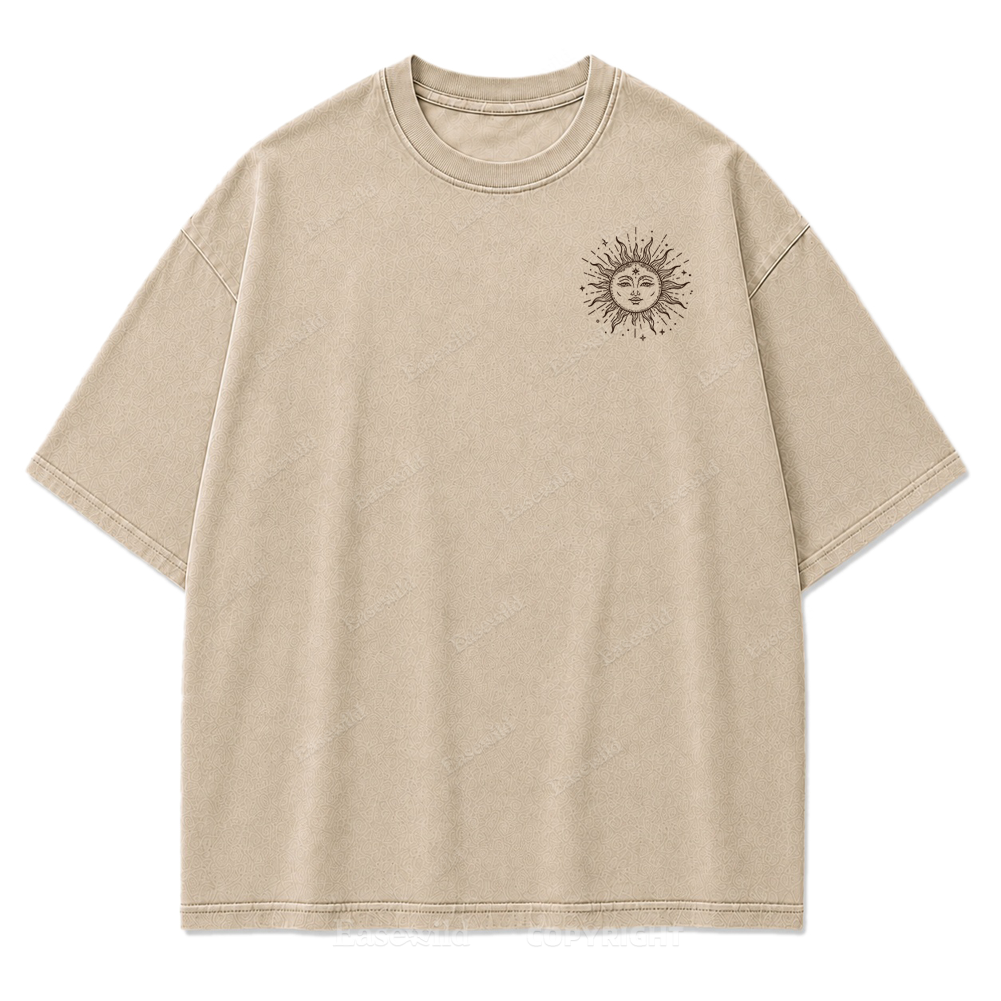 Sun and Moon Eclipse Celestial Washed Print Tee