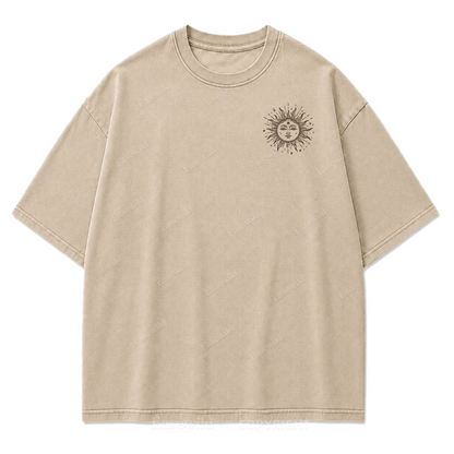 Sun and Moon Eclipse Celestial Washed Print Tee