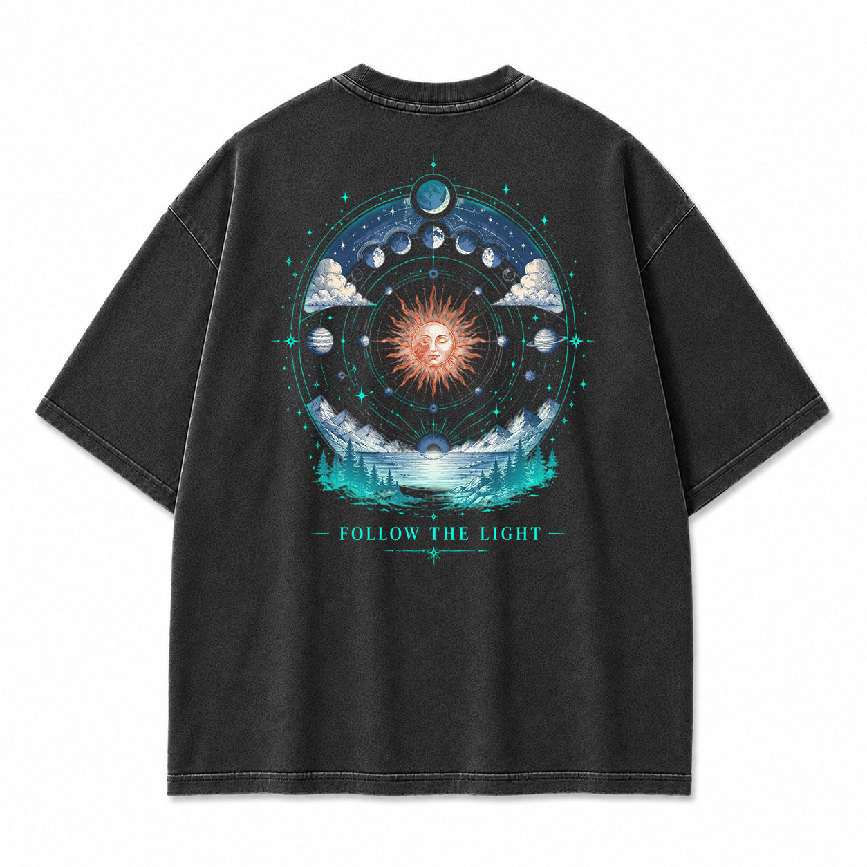 Celestial Path Solar Moon Graphic T-Shirt