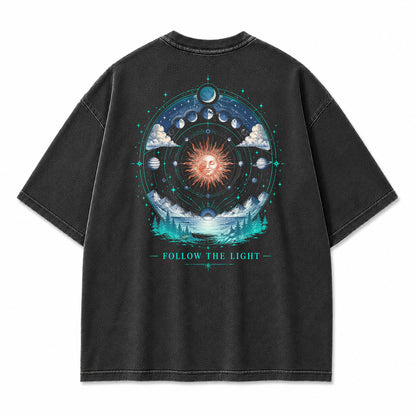 Celestial Path Solar Moon Graphic T-Shirt