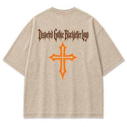 Gothic Cross Blackletter Graphic T-Shirt