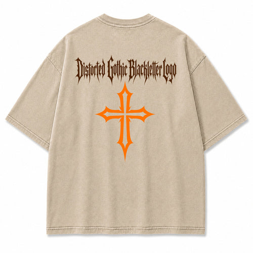 Gothic Cross Blackletter Graphic T-Shirt