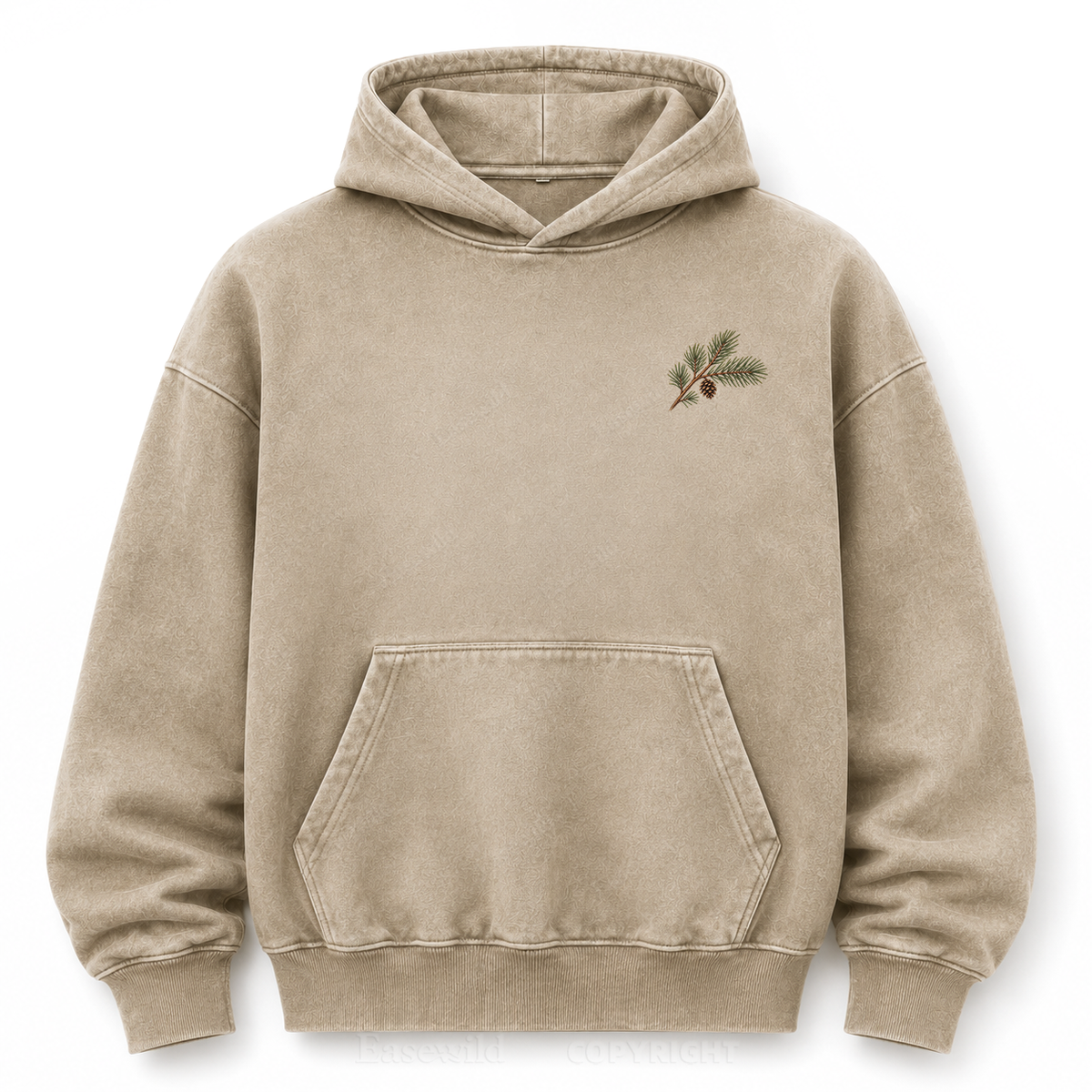 Meet Me Where the Pines Whisper Vintage Woodland Washed Graphic Hoodie