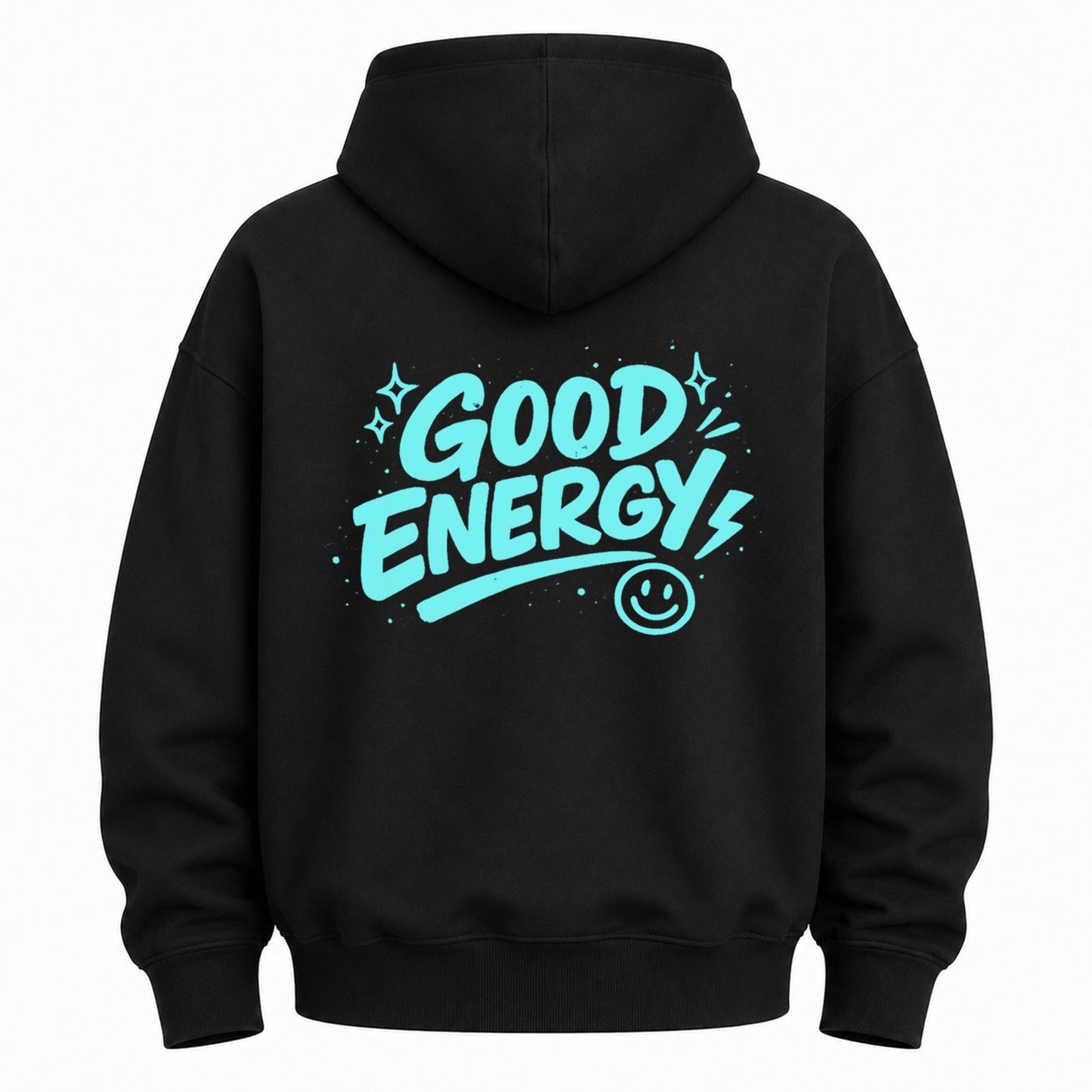 Good Energy Smile Graphic Washed Hoodie