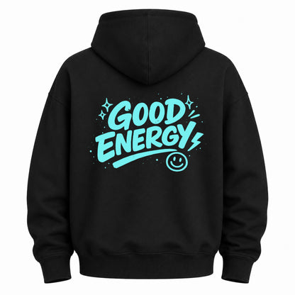 Good Energy Smile Graphic Washed Hoodie