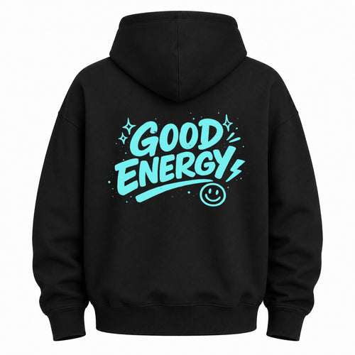 Good Energy Smile Graphic Washed Hoodie
