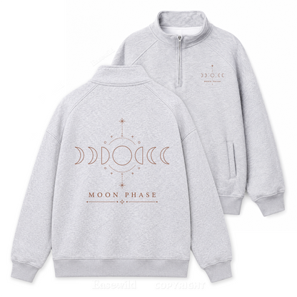 Moon Phase Harmony Zip Pullover Sweatshirt