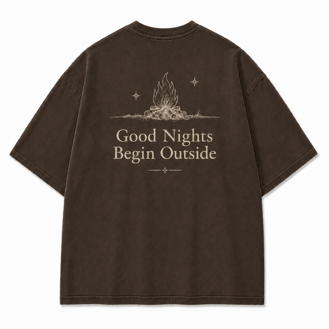 Good Nights Begin Outside Minimalist Campfire Tee