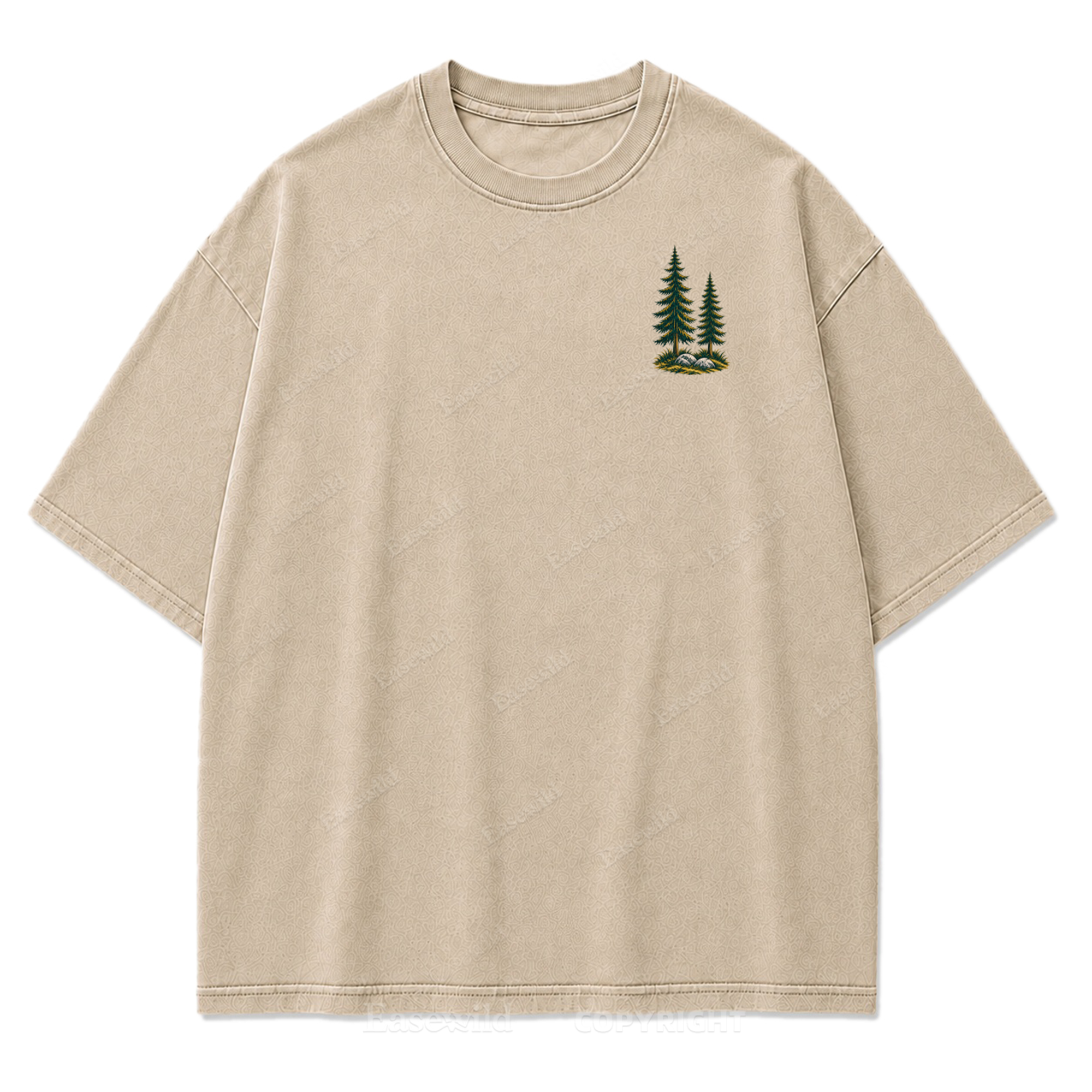 T-Shirt „Out Where I Breathe“ mit gewaschenem Print