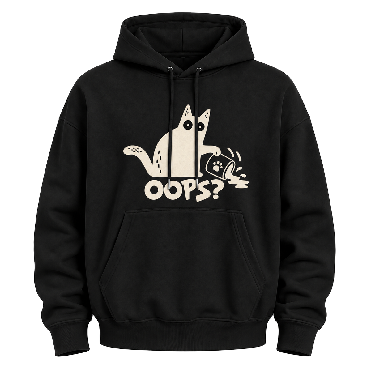 Oops! Clumsy Cat Hoodie – Cute Funny Graphic Sweatshirt
