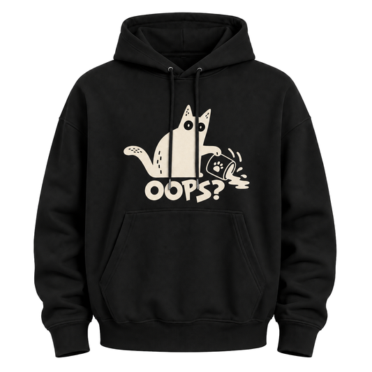 Oops! Clumsy Cat Hoodie – Cute Funny Graphic Sweatshirt