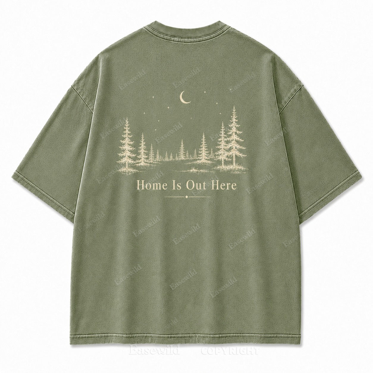 Home Is Out Here Minimalist Forest Tee