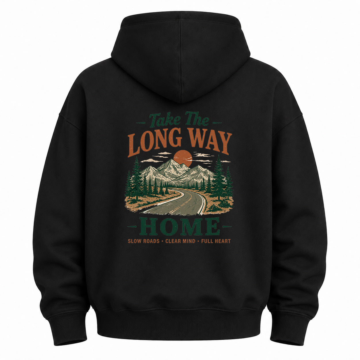 Take The Long Way Home Graphic Washed Hoodie