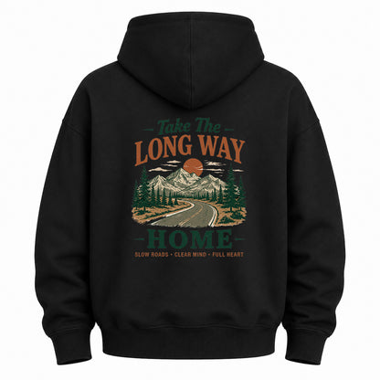Take The Long Way Home Graphic Washed Hoodie