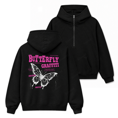 Butterfly Urban Art-Zip Hoodie