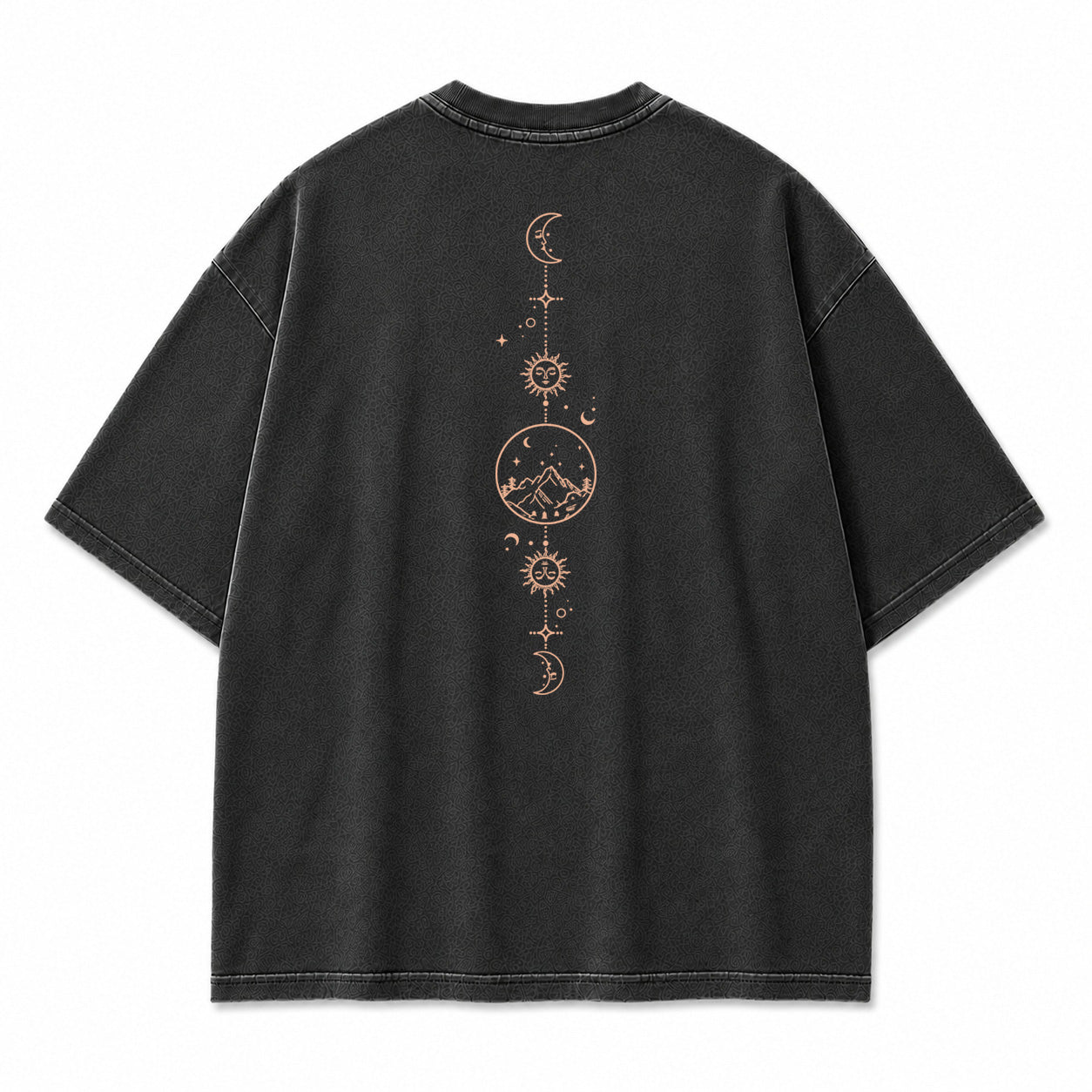 Celestial Balance Mountain Moon Graphic T-Shirt
