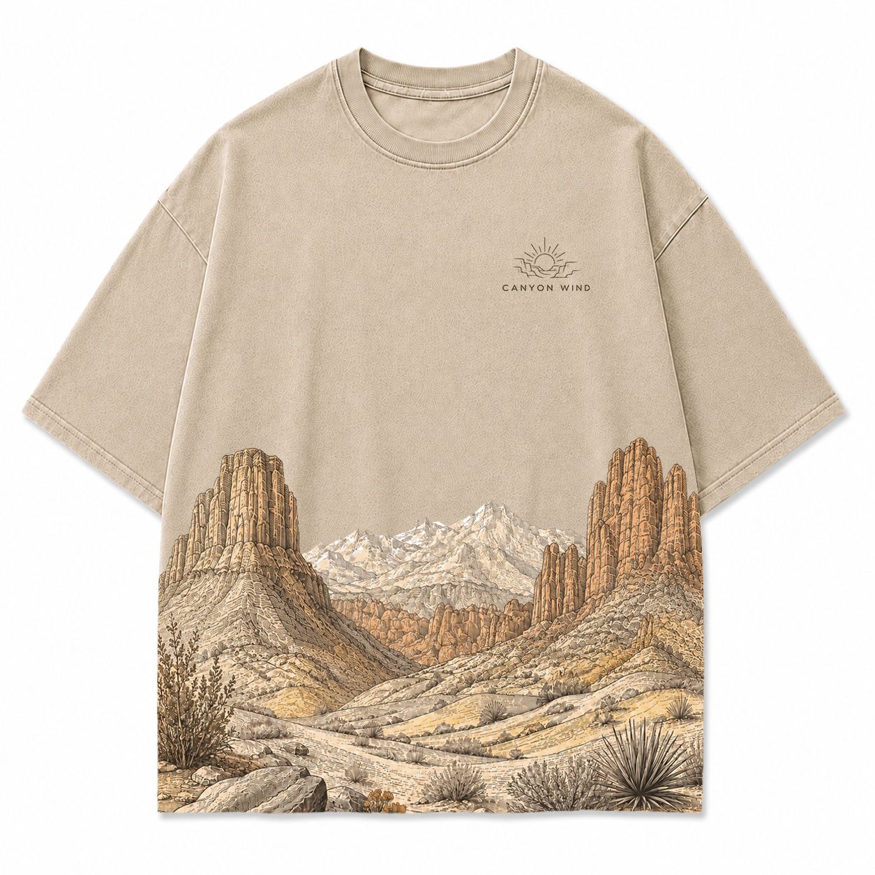 Canyon Wind Desert Horizon Scenic Hem Tee