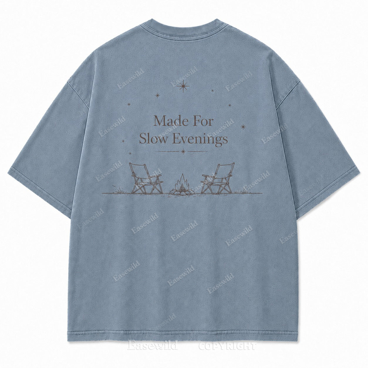 For Slow Evenings Under Open Skies Minimalist Campfire Tee