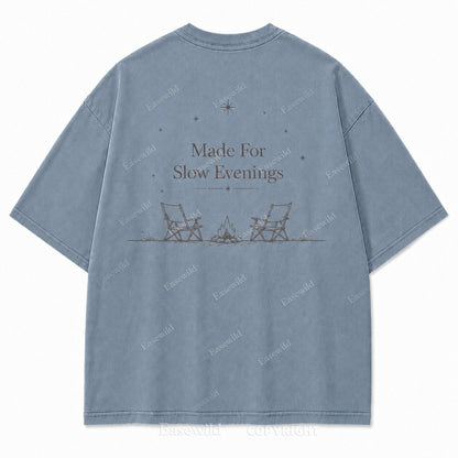 For Slow Evenings Under Open Skies Minimalist Campfire Tee
