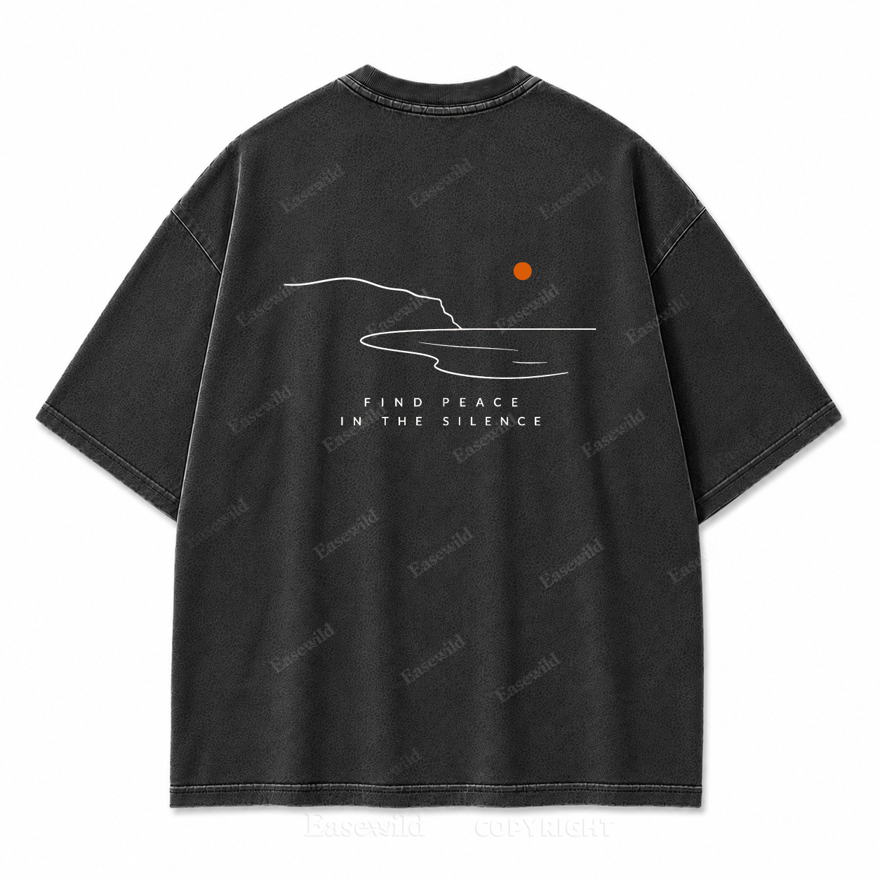 Find Peace in the Silence Washed Back Print Tee