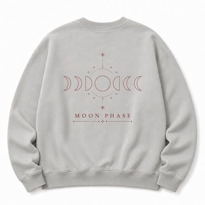 Moon Phase Celestial Washed Graphic Sweatshirt