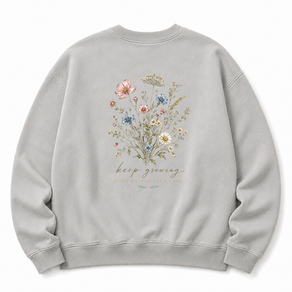 Keep Growing Wildflower Washed Graphic Sweatshirt