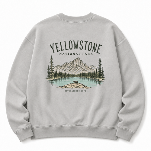 Yellowstone National Park Washed Graphic Sweatshirt