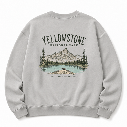 Yellowstone National Park Washed Graphic Sweatshirt