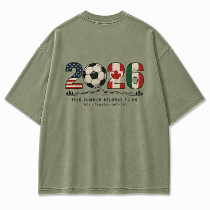2026 Summer Soccer Spirit Washed T-Shirt