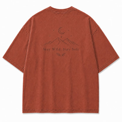 Stay Wild, Stay Soft Minimalist Mountain Tee