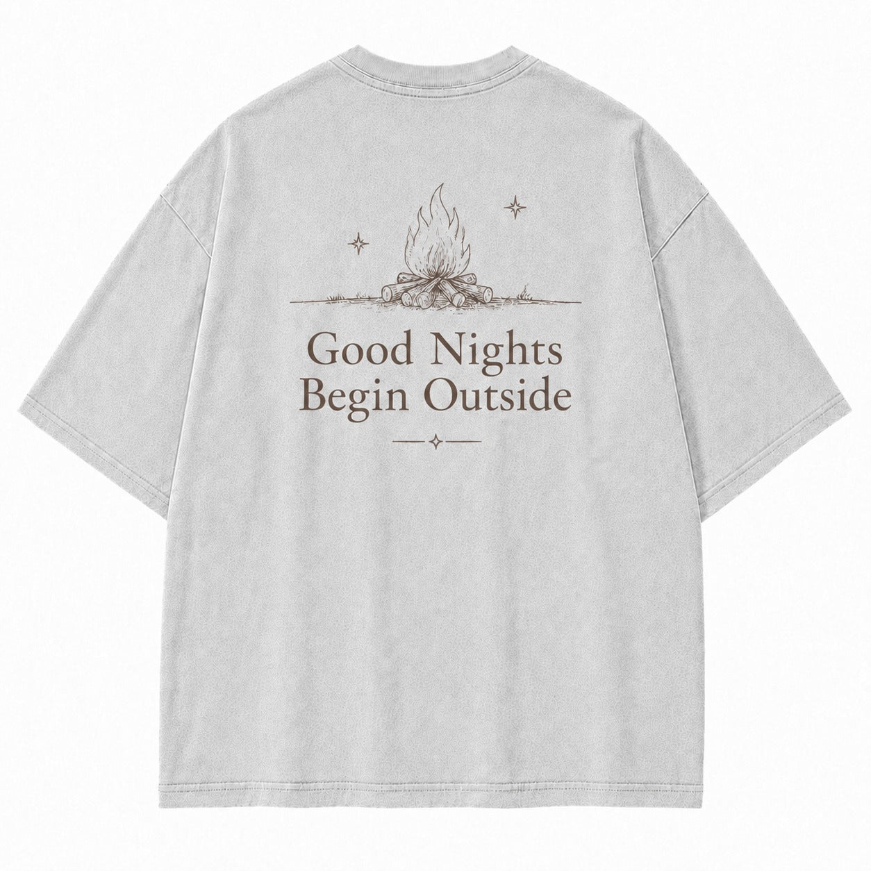 Good Nights Begin Outside Minimalist Campfire Tee