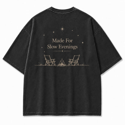 For Slow Evenings Under Open Skies Minimalist Campfire Tee