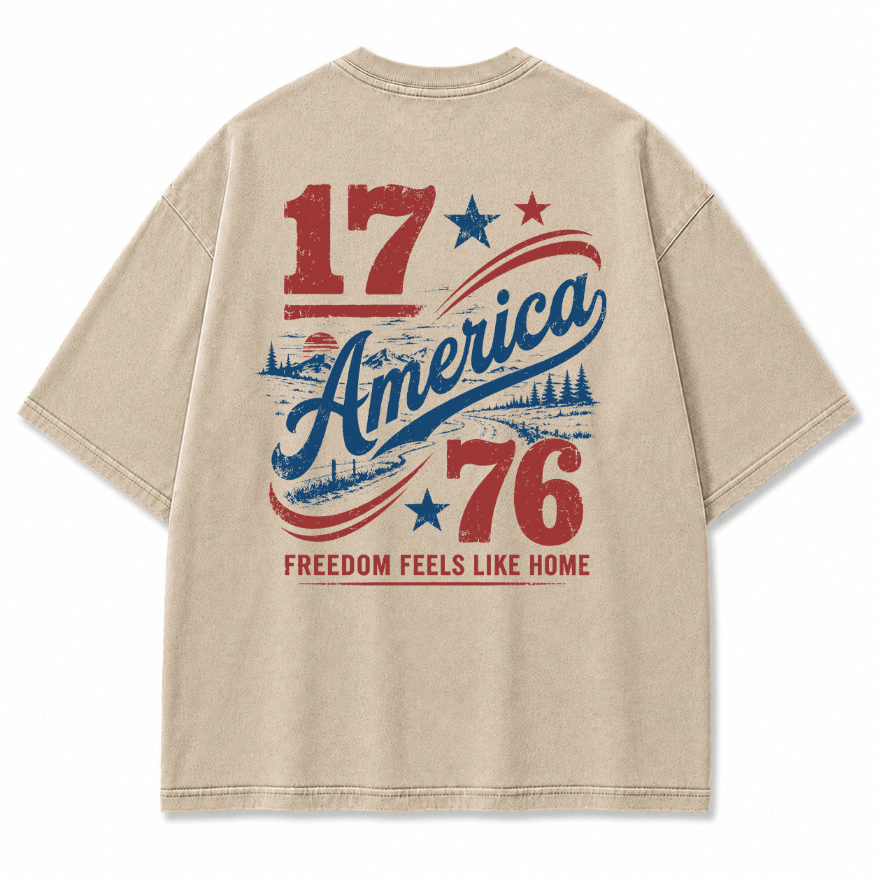 1776 Americana Mountain Landscape Graphic T-Shirt