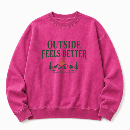 Outside Feels Better Washed Graphic Sweatshirt