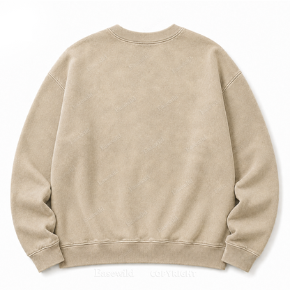 Moon Phase Celestial Front Graphic Washed Crewneck