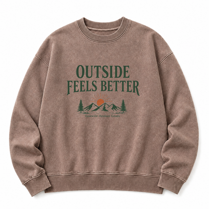 Outside Feels Better Washed Graphic Sweatshirt