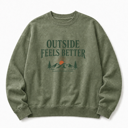 Outside Feels Better Washed Graphic Sweatshirt