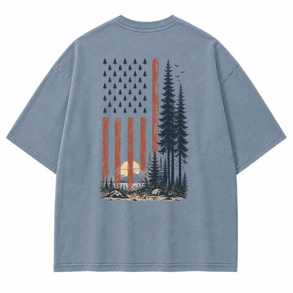 Pine Flag Wilderness Graphic T-Shirt