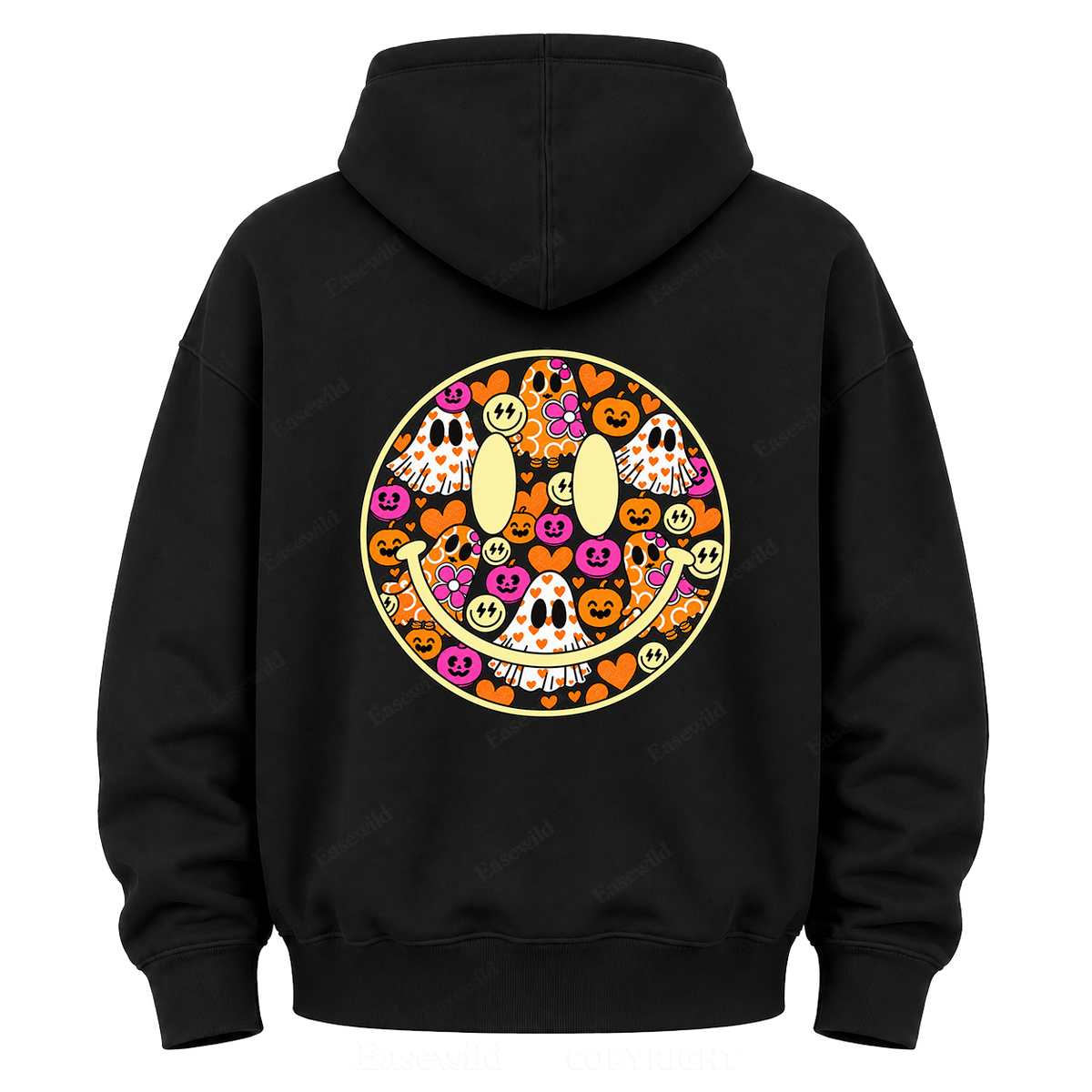 Halloween Smiley Ghost Graphic Hoodie