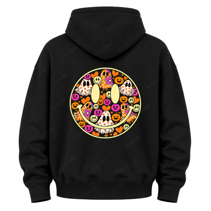 Halloween Smiley Ghost Graphic Hoodie