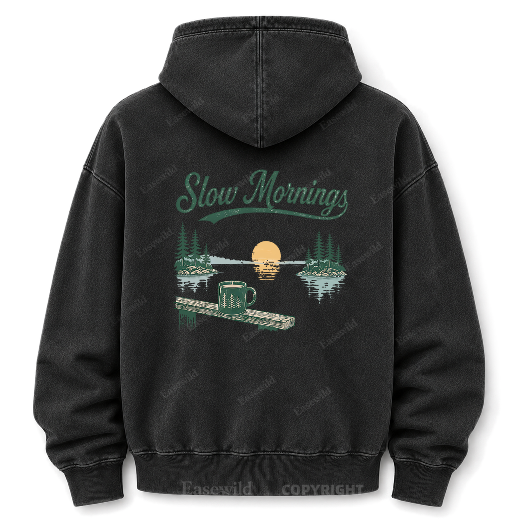 Slow Mornings Lakeside Washed Grafik-Hoodie