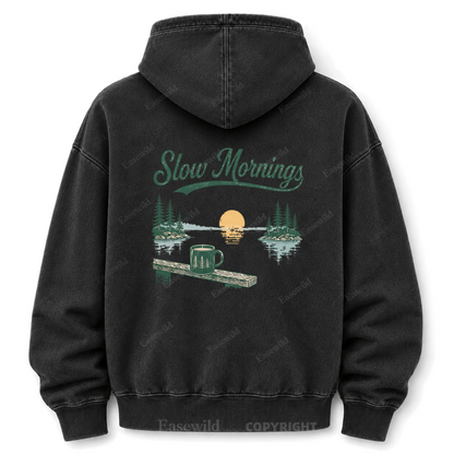 Slow Mornings Lakeside Washed Grafik-Hoodie