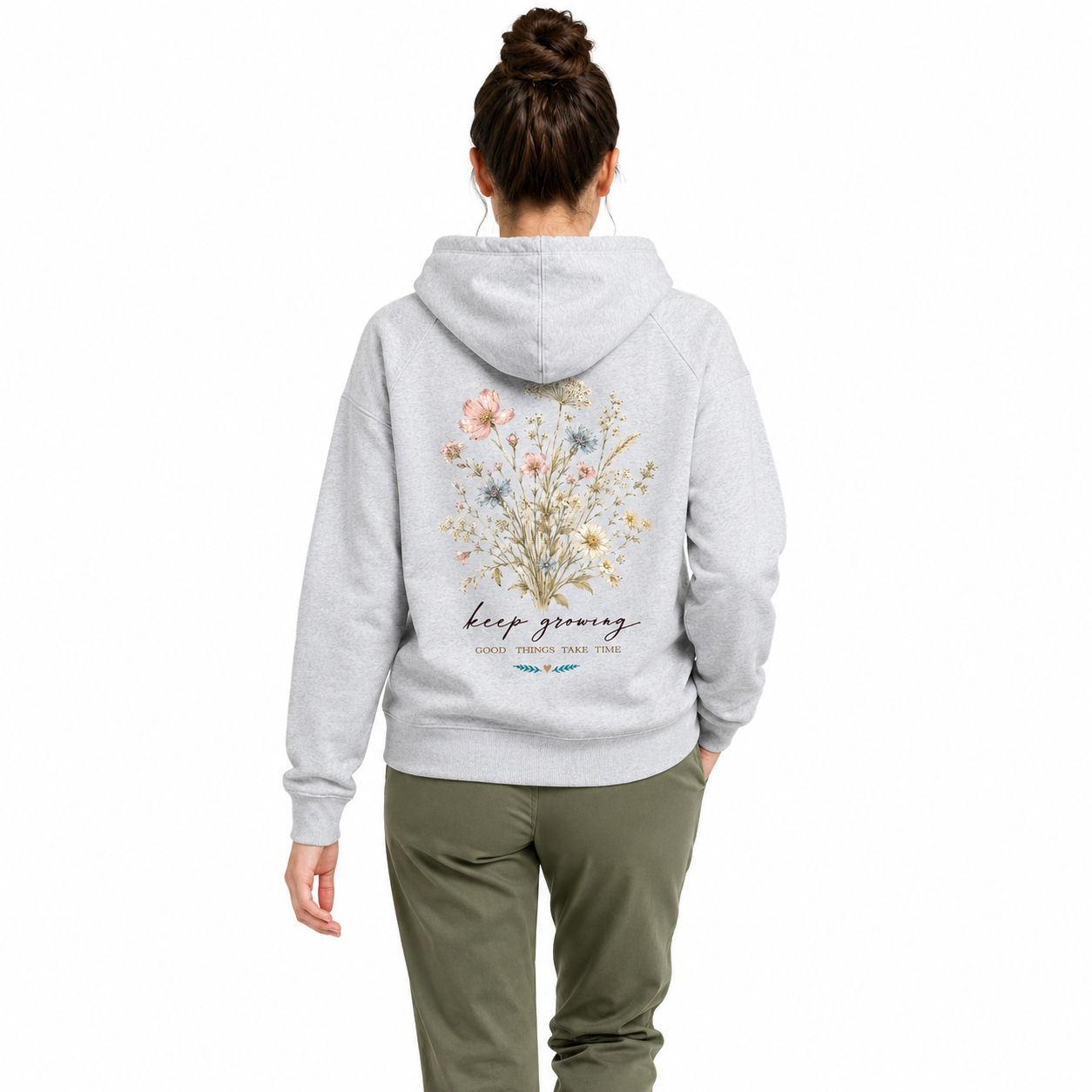 Keep Growing Blossom-Zip Hoodie