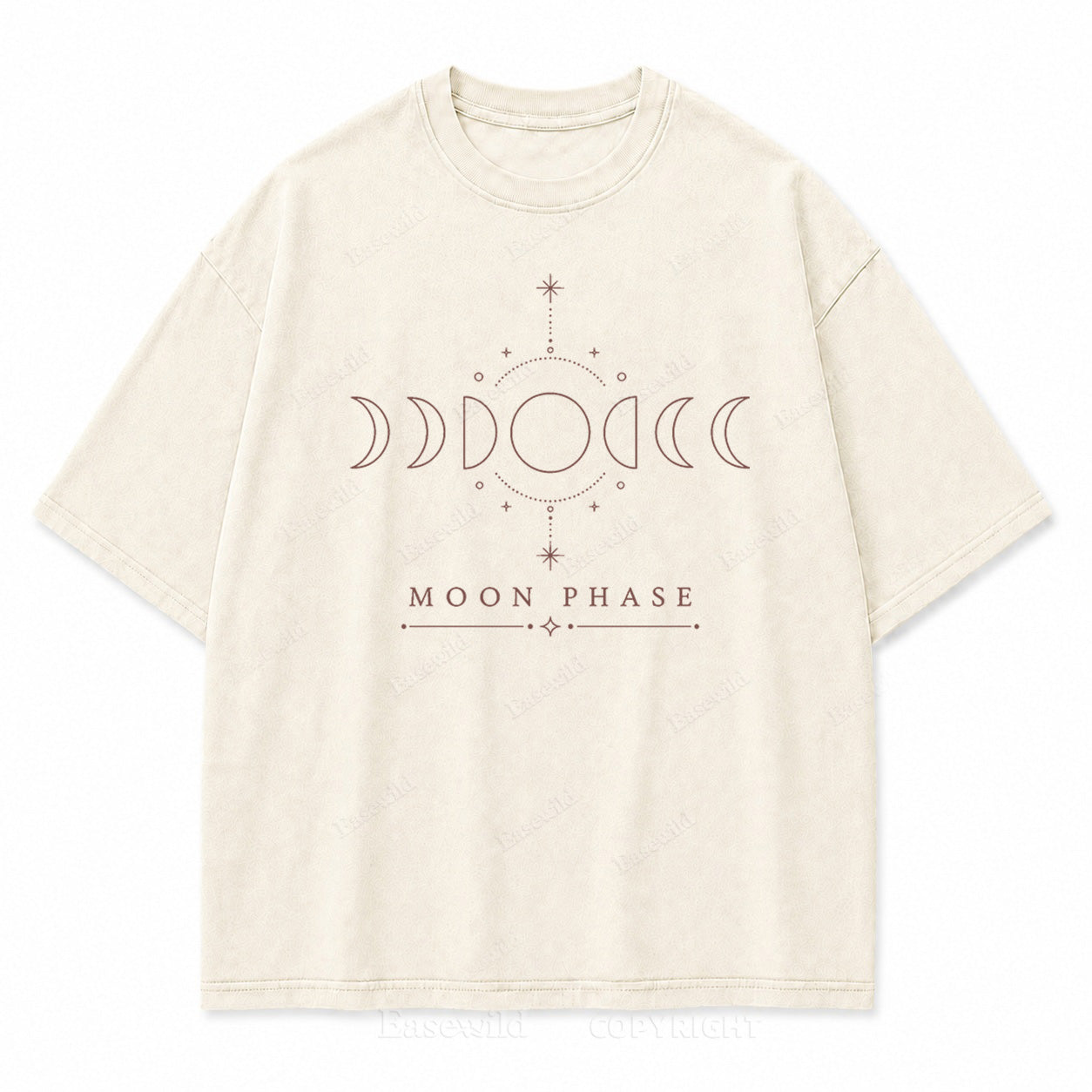 Moon Phase Minimal Celestial Washed Print Tee