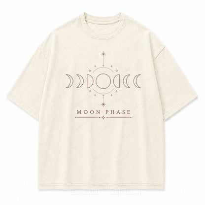 Moon Phase Minimal Celestial Washed Print Tee